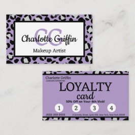 ラベンダーパープルヒョウ印刷ラッシュメイクアップロイヤリティ 名刺