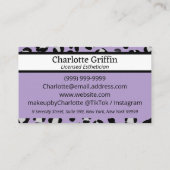 ラベンダーパープルヒョウLash & Makeアポイントメント 名刺 (裏面)