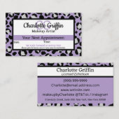 ラベンダーパープルヒョウLash & Makeアポイントメント 名刺 (正面/裏面)