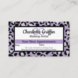 ラベンダーパープルヒョウLash & Makeアポイントメント 名刺