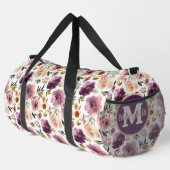 ラベンダーパープルピンクフローラバラ大 ダッフルバッグ (右コーナー)
