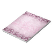 ラベンダーパープルピンクヴィンテージバラフローラ ノートパッド (回転)