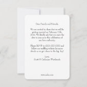 ラベンダーパープルファンシー結婚式のSave the Date 招待状 (裏面)