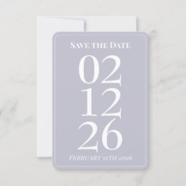 ラベンダーパープルファンシー結婚式のSave the Date 招待状