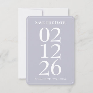ラベンダーパープルファンシー結婚式のSave the Date 招待状