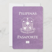 ラベンダーパープルフィリピンパスポート日付を保存 セーブザデート (正面)