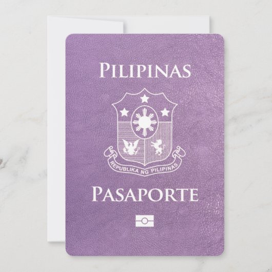 ラベンダーパープルフィリピンパスポート日付を保存 セーブザデート (正面)