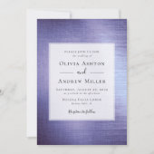 ラベンダーパープルフォイルつや消しメタル結婚ズ 招待状 (正面)
