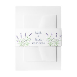 ラベンダーパープルフラワーズエレガントウェディング 招待状ベリーバンド