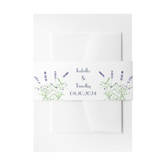 ラベンダーパープルフラワーズエレガントウェディング 招待状ベリーバンド (正面例)