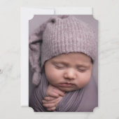 ラベンダーパープルフラワーフォト《キリスト教》洗礼式や命名式バプテスマ 招待状 (裏面)