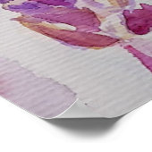 ラベンダーパープルフローラアート心配しない幸せ ポスター (角)