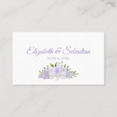 ラベンダーパープルフローラエレガントなウェディングエスコートカード プレイスカード (裏面)