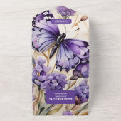 ラベンダーパープルフローラエレガントな結婚式 オールインワン招待状 (外側)