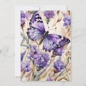 ラベンダーパープルフローラエレガントな結婚式 招待状 (裏面)