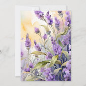 ラベンダーパープルフローラエレガントブライダルシャワー 招待状 (裏面)