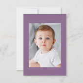 ラベンダーパープルフローラバプテスマサンキューカード 招待状 (裏面)