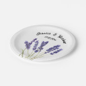 ラベンダーパープルフローラボーホウォーターカラーウェディング ペーパープレート (アングル)