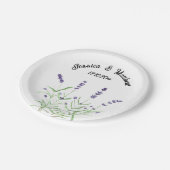 ラベンダーパープルフローラボーホウォーターカラーウェディング ペーパープレート (アングル)