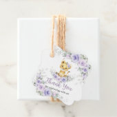ラベンダーパープルフローラライオンキュブベビーシャワー フェイバータグ (インサイチュ)