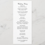 ラベンダーパープルフローラ水素朴色結婚の プログラム (裏面)