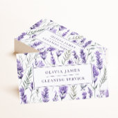 ラベンダーパープルフローラ清掃メイドハウスキーパー 名刺