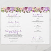 ラベンダーパープルフローラ葬儀フライヤーテンプレート (裏面)