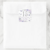 ラベンダーパープルフローラ蝶キンセアニラ15 スクエアシール (バッグ)