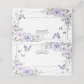 ラベンダーパープルフローラ蝶キンセアニラ プレイスカード (外部開封)