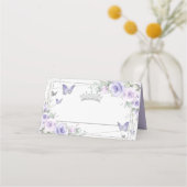 ラベンダーパープルフローラ蝶キンセアニラ プレイスカード (正面)