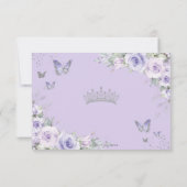 ラベンダーパープルフローラ蝶キンセアニラ 出欠カード (裏面)