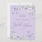 ラベンダーパープルフローラ蝶Sweet sixteen 招待状 (裏面)