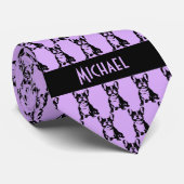 ラベンダーパープルブルフランスのドッグ ネクタイ (ロール)