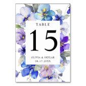 ラベンダーパープルブルーネイビーフローラフレーム結婚ズ テーブルナンバー (裏面)
