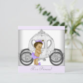 ラベンダーパープルプリンセスベビーシャワー 招待状 (スタンド正面)