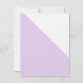 ラベンダーパープルベビーガール金ゴールドモダンバプティスインヴィ 招待状 (裏面)