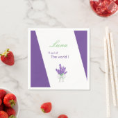 ラベンダーパープルベビーシャワー スタンダードカクテルナプキン (インサイチュ)