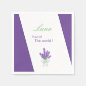 ラベンダーパープルベビーシャワー スタンダードカクテルナプキン (正面)