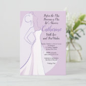 ラベンダーパープルホワイトドレス ブライダルシャワー 招待状 (スタンド正面)
