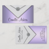 ラベンダーパープルホワイトパール紫の名刺 名刺 (正面/裏面)