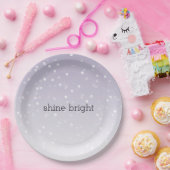 ラベンダーパープルホワイト《写真》ぼけ味紙吹雪 ペーパープレート (パーティー)