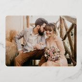 ラベンダーパープルボタニカルリース写真 箔招待状 (裏面)