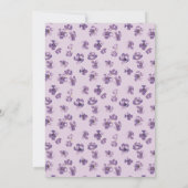 ラベンダーパープルボタニカルリース結婚ズ 招待状 (裏面)