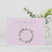 ラベンダーパープルボタニカルリースQR セーブザデート (スタンド正面)