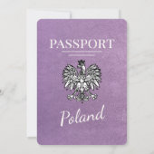 ラベンダーパープルポーランドパスポート結婚式招待状 招待状 (裏面)