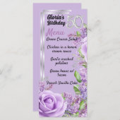 ラベンダーパープルマイルストン50th誕生日メニュー メニュー (正面/裏面)