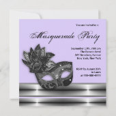 ラベンダーパープルマスカレードパーティの招待状 招待状 (裏面)