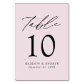 ラベンダーパープルモダンエレガンス結婚ズ テーブルナンバー (正面)