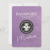 ラベンダーパープルモルディブパスポート日付を保存 セーブザデート (正面)
