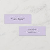 ラベンダーパープルリネンミニマルプロフェッショナル スキニー名刺 (正面/裏面)